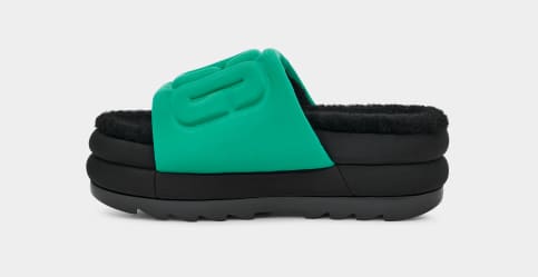 Green best sale ugg slides